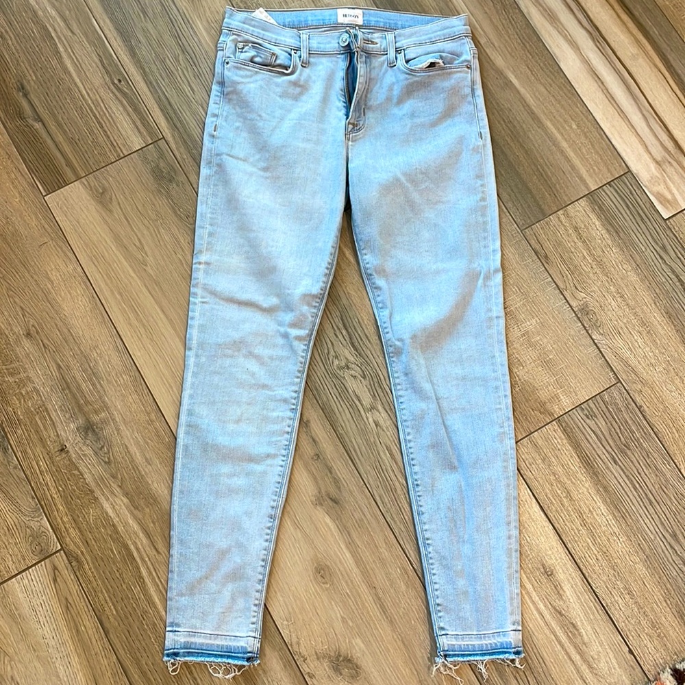Hudson skinny jeans with frayed hem